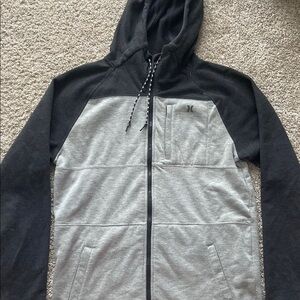 Hurley Black and Gray Hoodie Sweater